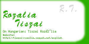 rozalia tiszai business card